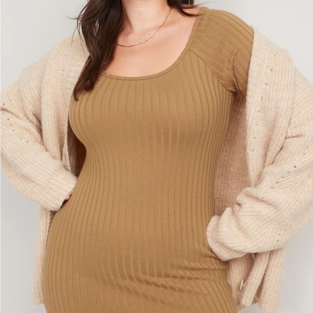 Old Navy Fitted Scoop Neck Rib-Knit Mini Dress